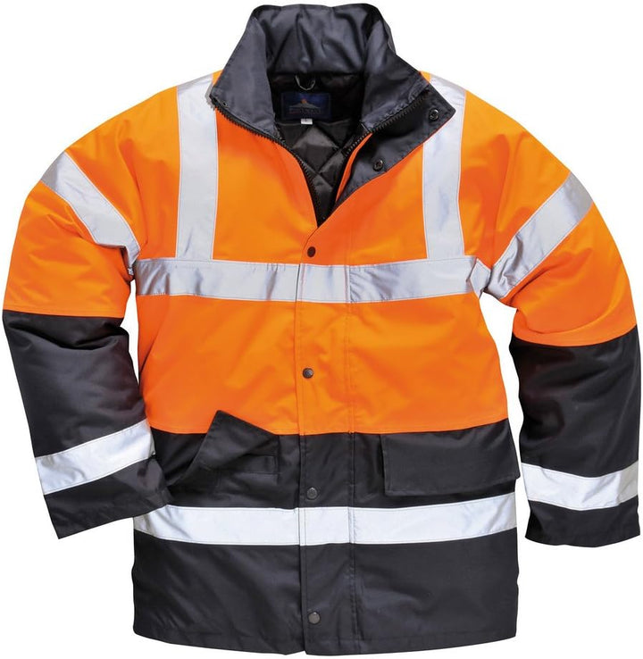 Portwest Zweifarbige Warnschutz-Verkehrs-Jacke, Grösse: 4XL, Farbe: Orange, S467ORR4XL