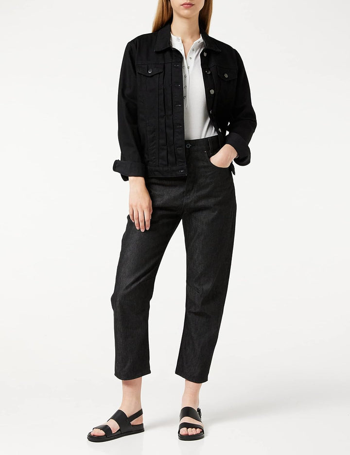 G-STAR RAW Damen C-STAQ 3D Boyfriend Crop C Jeans 23W / 32L Schwarz (Pitch Black D17870-c668-a810),