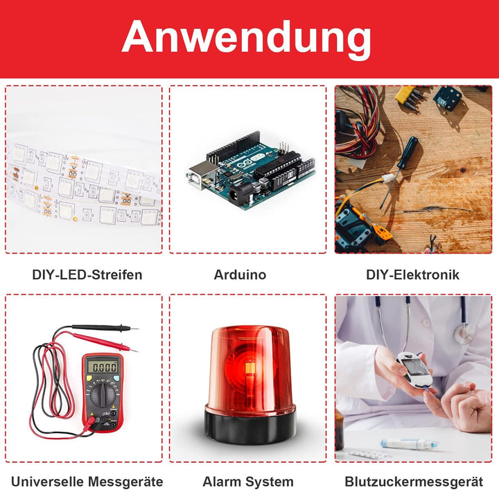 9V Batterieclip 10 Pcs 9V Batterie Anschluss Kabel 9V Batterie Clip Anschluss mit 15cm Anschlusskabe