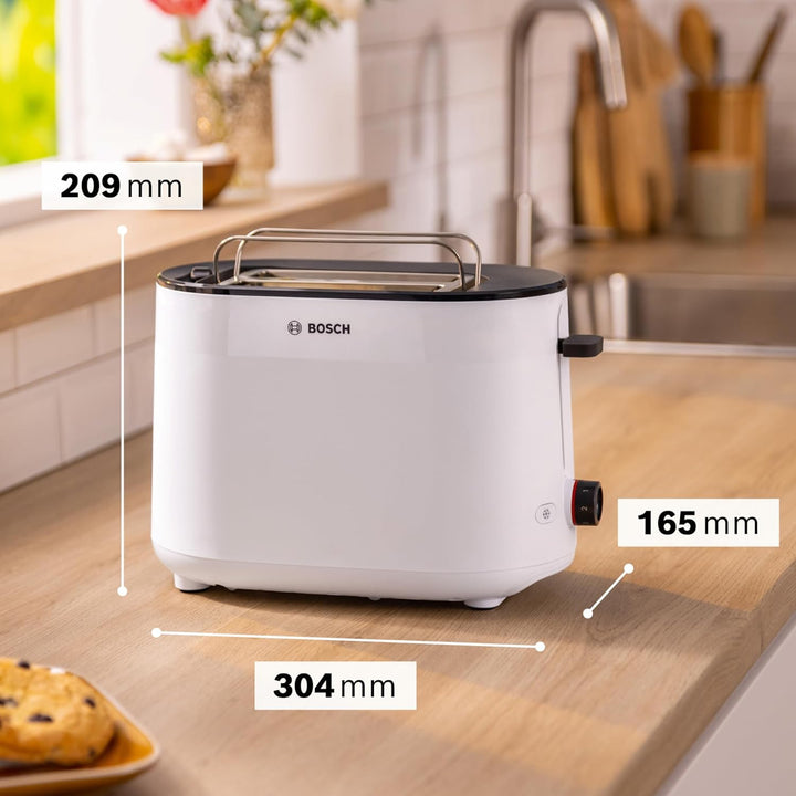 Bosch Kompakt Toaster MyMoment TAT2M121, integrierter Brötchenaufsatz, mit Auftaufunktion, mit Absch