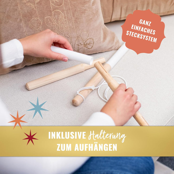 AMARI ® Ramadan Wandkalender aus Stoff mit Befestigungsstange - Ramadankalender zum Befüllen - Ramad