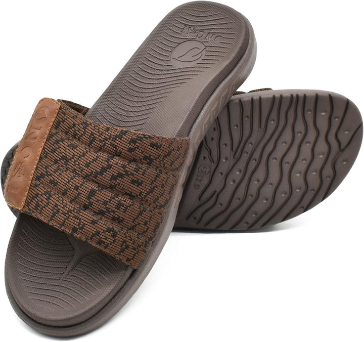 ONCAI Dusch Badelatschen Herren mit Klettverschluss Offener Zeh Sports Badesandalen Sommer Freizeit