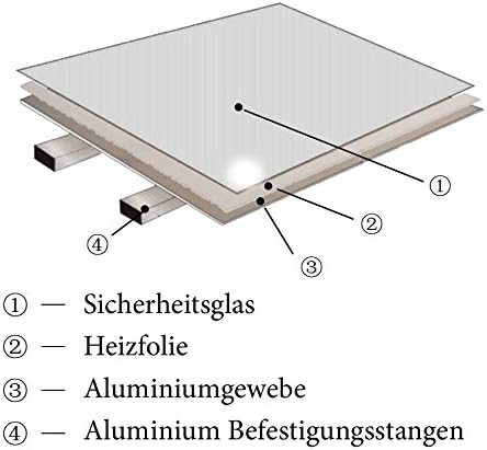 VIESTA® H320 Spiegel-Infrarotheizung 320 W mit Thermostat TH10 – Kompaktes Heizpaneel mit Carbon-Cry