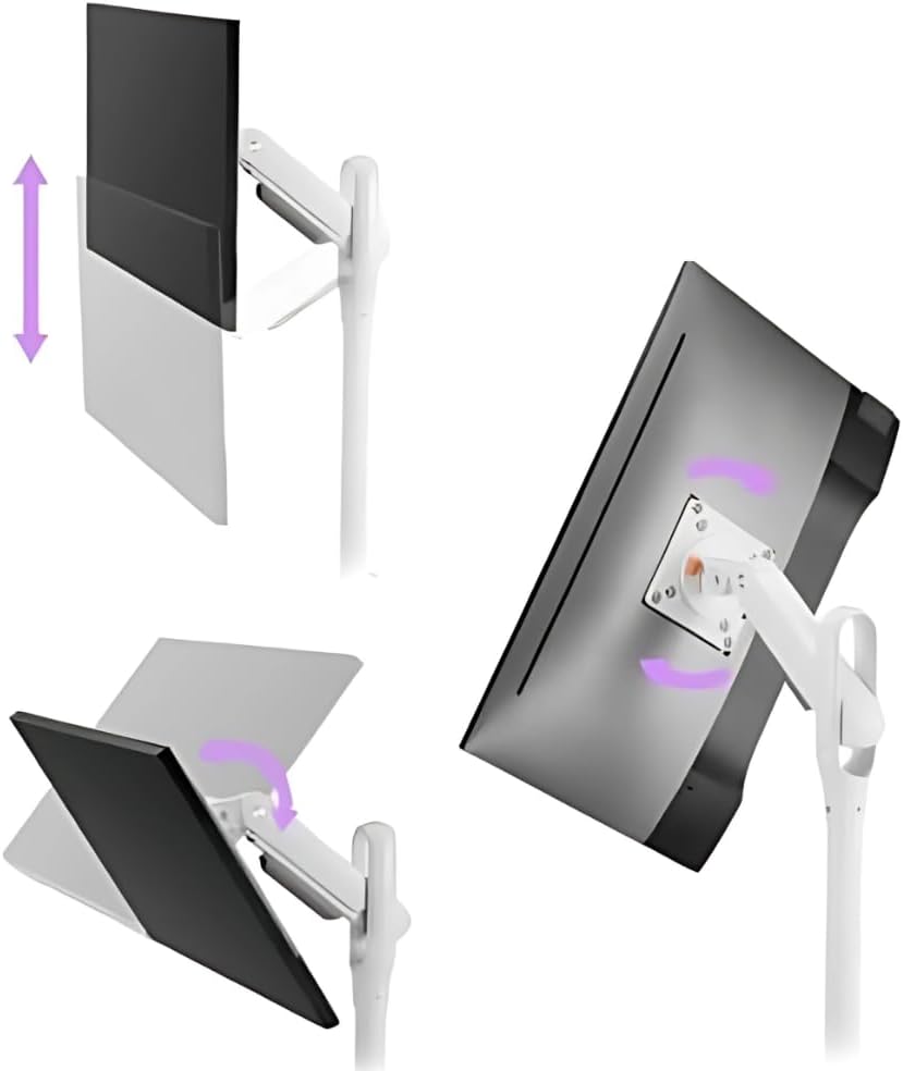 Spacetronik Mobiler TV Ständer Weiss Rollbar für 17–35 Zoll Monitor &amp; Fernseher, Mobiler TV Standfus