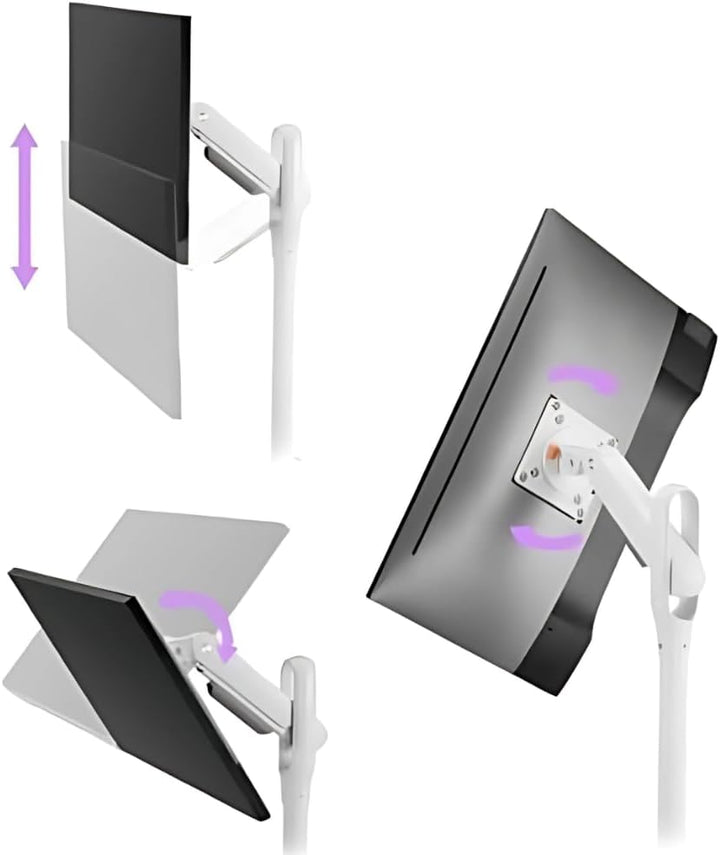 Spacetronik Mobiler TV Ständer Weiss Rollbar für 17–35 Zoll Monitor &amp; Fernseher, Mobiler TV Standfus