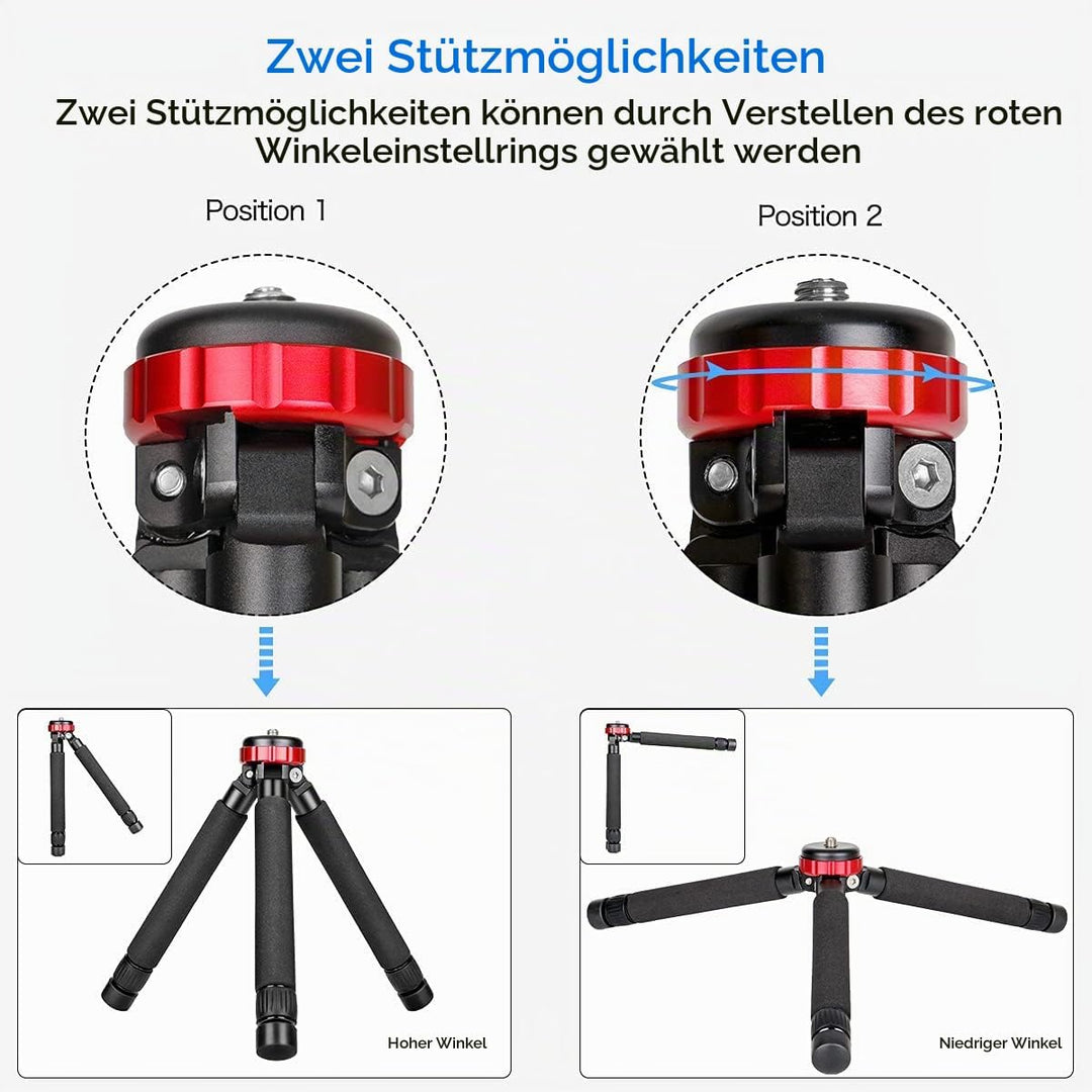 Koolehaoda Mini Kamera stativ Tischstativ, Max. Höhe 33 cm, mit 1/4 "und 3/8" Schraubbefestigung und
