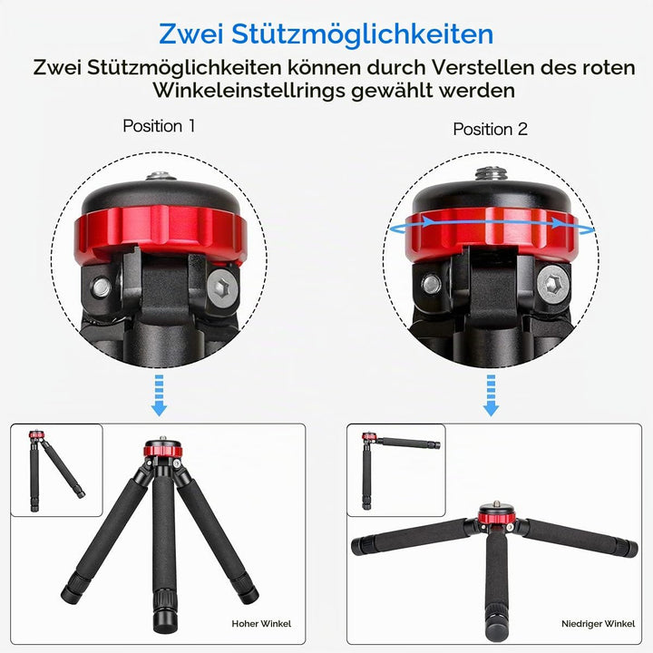 Koolehaoda Mini Kamera stativ Tischstativ, Max. Höhe 33 cm, mit 1/4 "und 3/8" Schraubbefestigung und