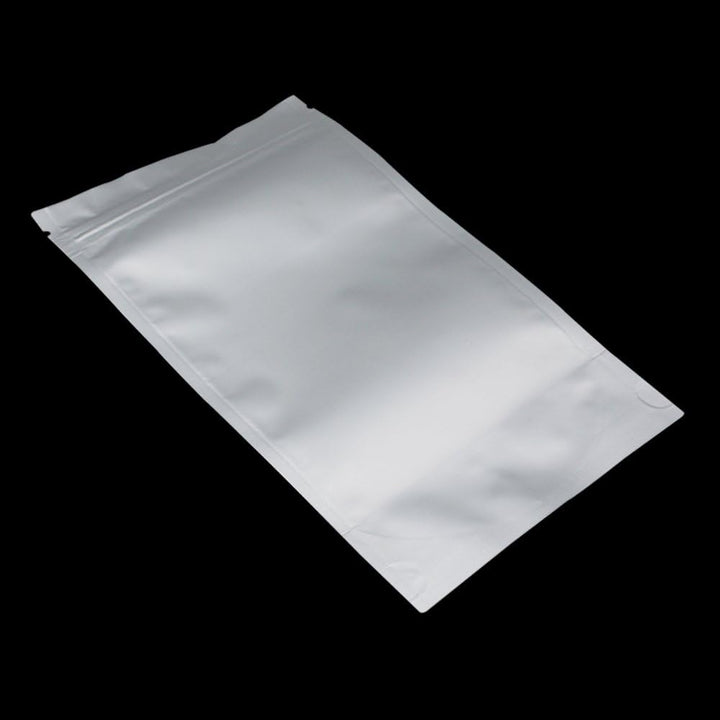 50 Stück Silber Reine Aluminiumfolie Stand Up Mylar Bags Lebensmittelaufbewahrung Reissverschlussbeu