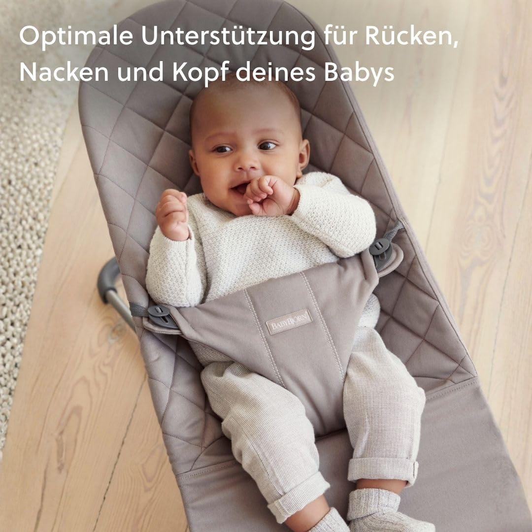 BabyBjörn Babywippe Bliss, Gewebt, Klassische Steppung, Sandgrau Sandgrau Gewebt, Klassische Steppun