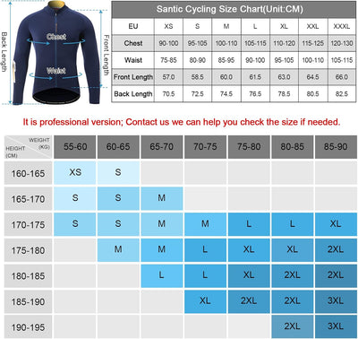 Santic Fahrradtrikot Herren Langarm Radtrikot Winter Fahrradshirt Herren Atmungsaktiv mit Taschen XX