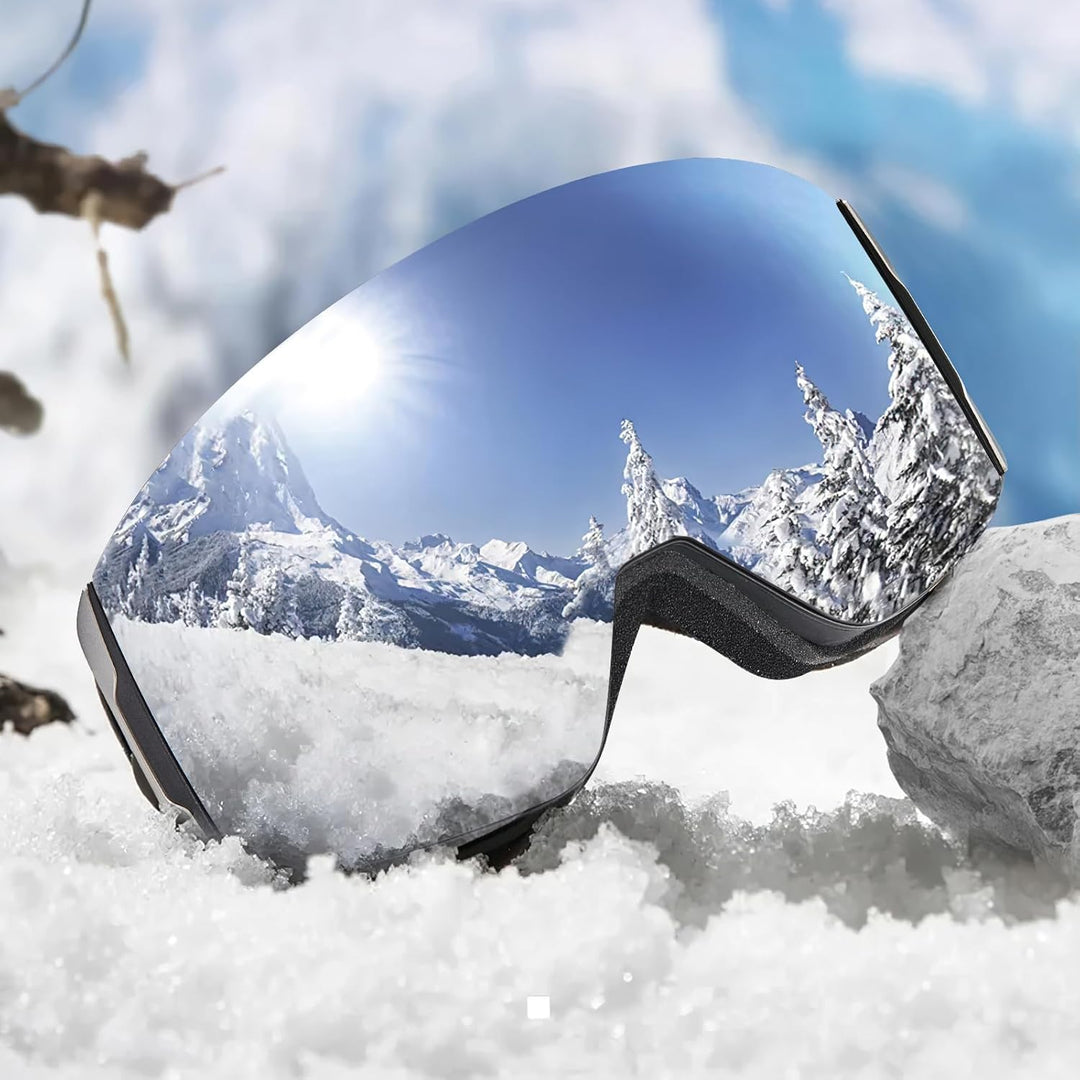 AVAWAY Skibrille Snowboard Brille für Brillenträger Herren Damen Erwachsene Magnet-Wechselsystem OTG