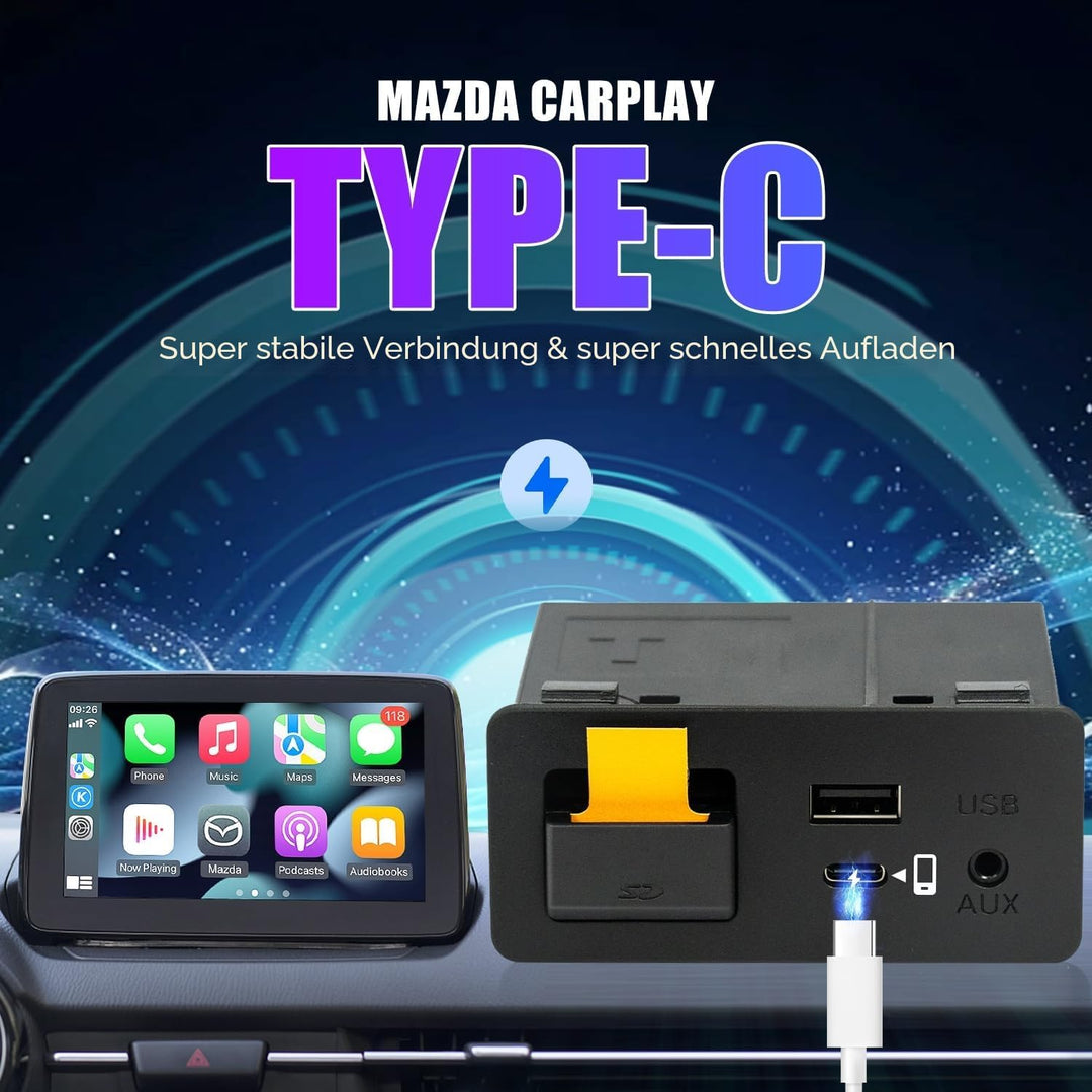 Type-C Mazda Carplay und Android Auto Nachrüstsatz, TK78-66-9U0C OEM Media Hub passt zum MZD Connect