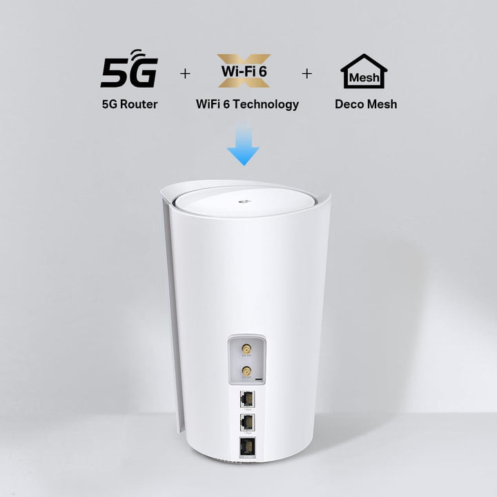 TP-Link Deco X3000-5G(1-Pack) LTE WLAN Router, 5G Router SIM-Karte, 2,5-Gbit/s-Port + 2 x Gigabit-Po