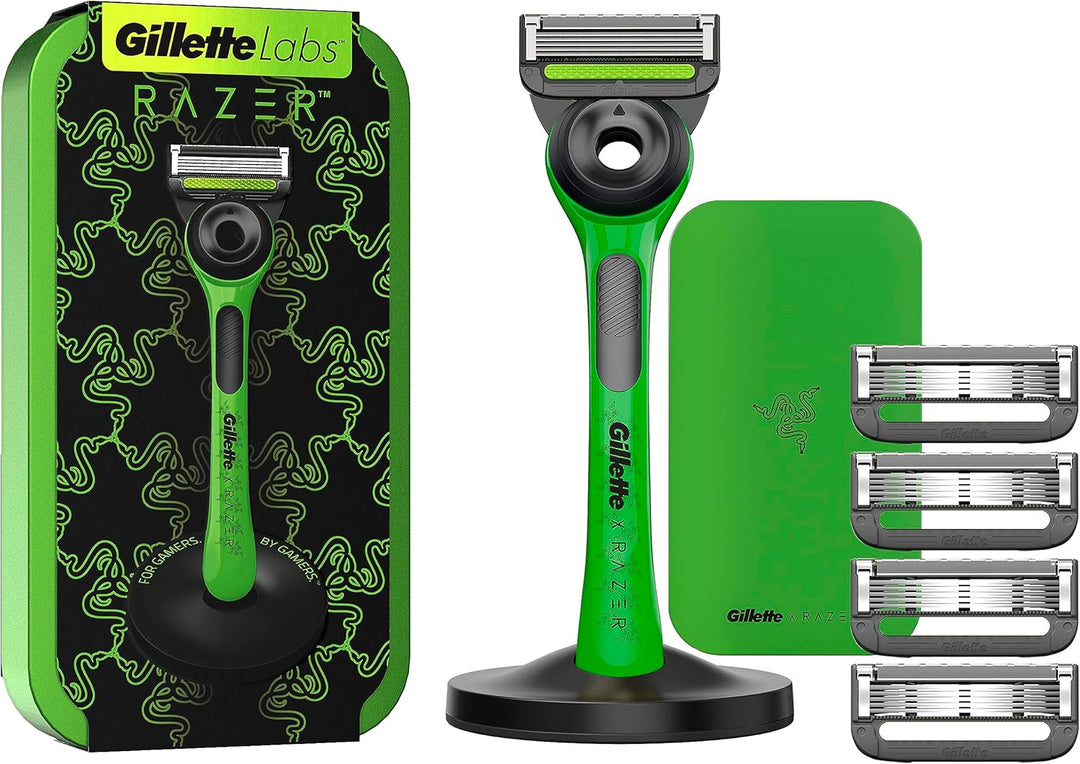 Gillette Labs Nassrasierer Herren, Limited Edition Rasierer mit Reinigungs-Element + 5 Rasierklingen