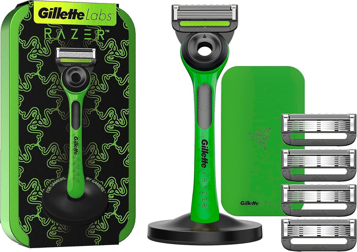 Gillette Labs Nassrasierer Herren, Limited Edition Rasierer mit Reinigungs-Element + 5 Rasierklingen