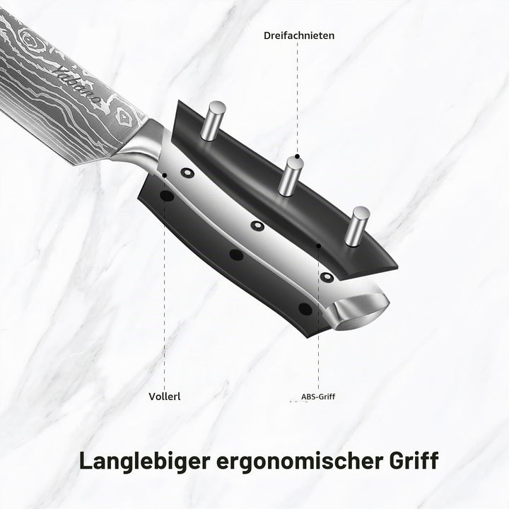 Yabano Messerblock Set, 14-teilig Küchenmesserset Edelstahl, Messer Set mit Holzblock und integriert