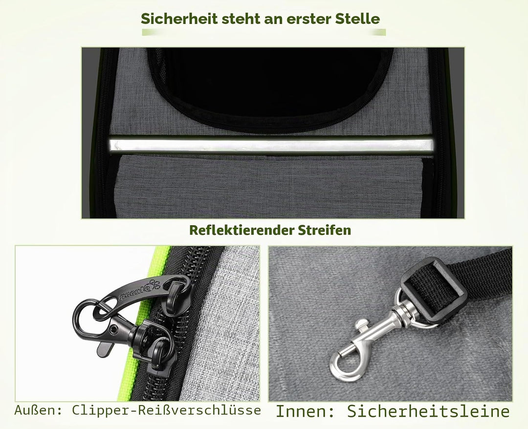 pecute Katzenrucksack Haustier Rucksack mit Netzfenster, Tragbare und Faltbare Katzentasche, Atmungs