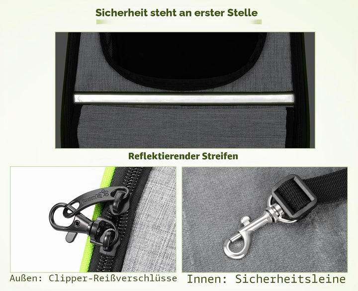 pecute Katzenrucksack Haustier Rucksack mit Netzfenster, Tragbare und Faltbare Katzentasche, Atmungs