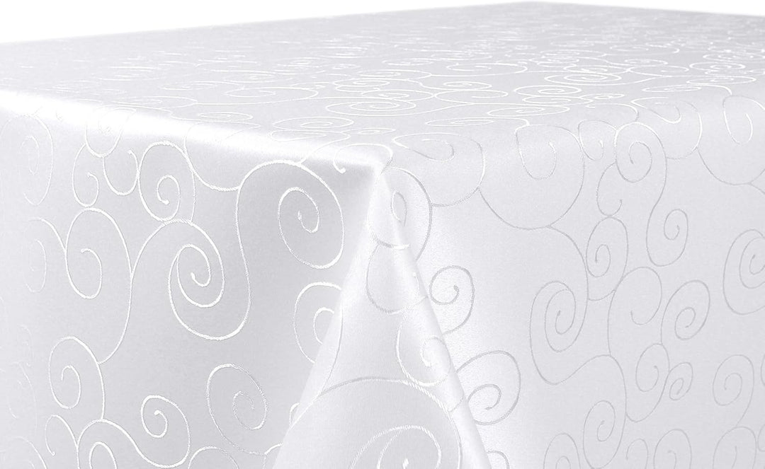 BEAUTEX Tischdecke Damast Ornamente - Bügelfreies Tischtuch - Fleckabweisende, Pflegeleichte Tischwä