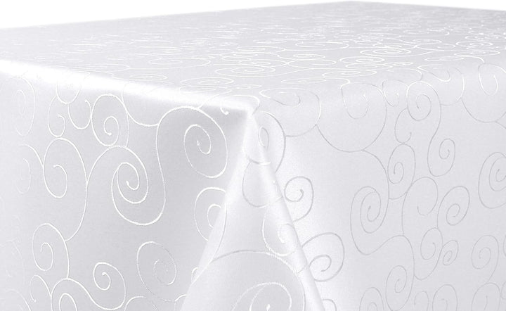 BEAUTEX Tischdecke Damast Ornamente - Bügelfreies Tischtuch - Fleckabweisende, Pflegeleichte Tischwä