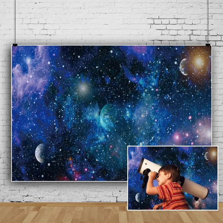 Renaiss 3x2.5m Sternenhimmel Hintergrund Nebel Universum Funkelnde Weltraum Sterne Wissenschaft Foto