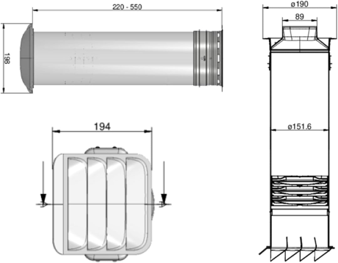 Naber 405.1.066 Compair PRIME flow P-E-Jal Col 150 Mauerkasten inkl. THERMOBOX