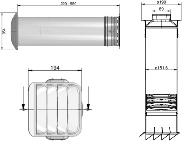 Naber 405.1.066 Compair PRIME flow P-E-Jal Col 150 Mauerkasten inkl. THERMOBOX
