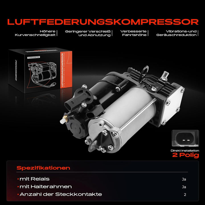 Frankberg Luftfederung Kompressor Allradantrieb Kompatibel mit GL-Klasse X164 2006-2016 M-Klasse W16