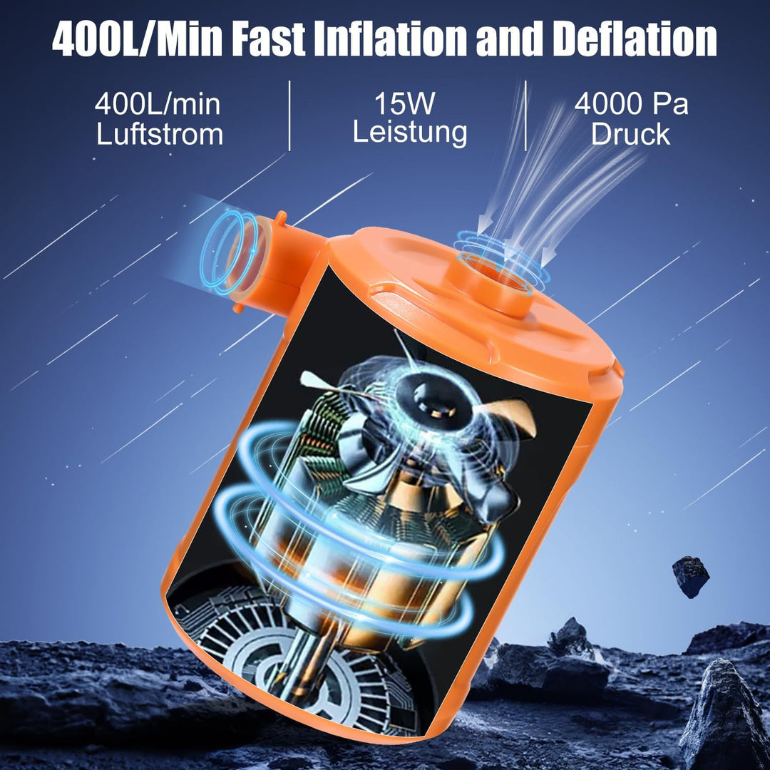 Elektrische Luftpumpe,5200mAh Wiederaufladbare Akku Luftpumpe,Mini Luftpumpe Elektrisch Inflator mit