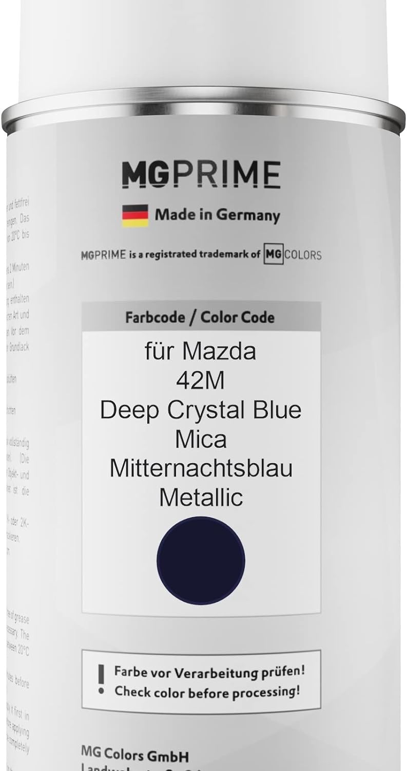 MG PRIME Autolack 2K Spraydosen Set für Mazda 42M Deep Crystal Blue Mica/Mitternachtsblau Metallic B