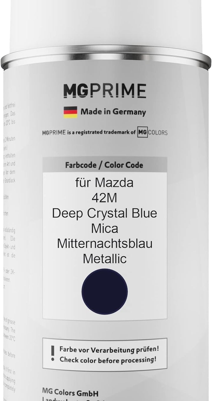 MG PRIME Autolack 2K Spraydosen Set für Mazda 42M Deep Crystal Blue Mica/Mitternachtsblau Metallic B