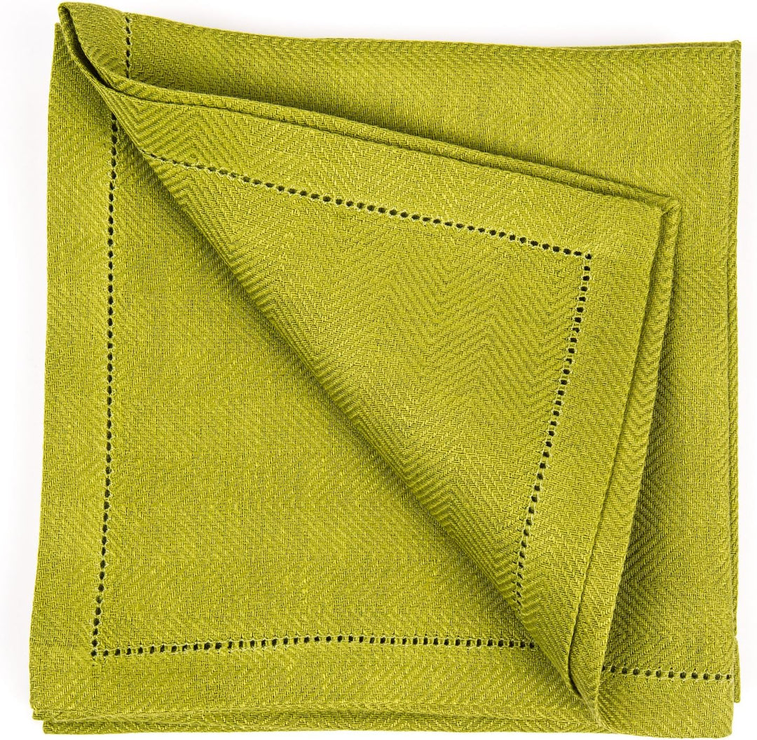 Linenme 60204 45 x 45 x 0,2 cm Emilia Leinen Servietten, Set 4, Rain Forrest grün 45x45x0.2 cm, 45x4