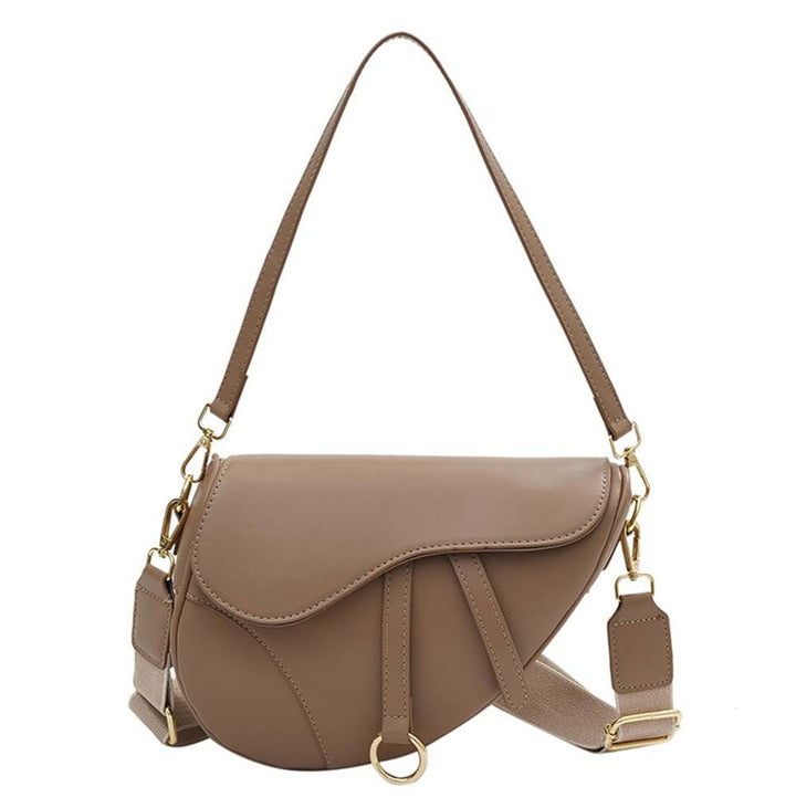 PURFANREE Women Trendy Small Clutch Purse Saddle Shoulder Bag Underarm Handbag Satchel HandBag Cross