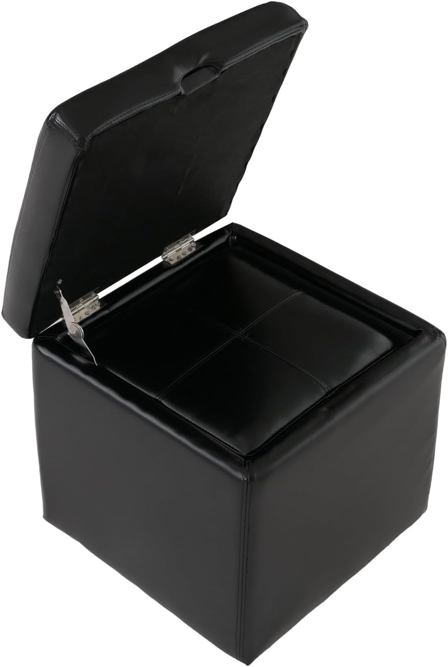 Mendler 2er Set Hocker Sitzwürfel Sitzhocker Aufbewahrungsbox Onex, Leder + Kunstleder, 45x44x44cm -