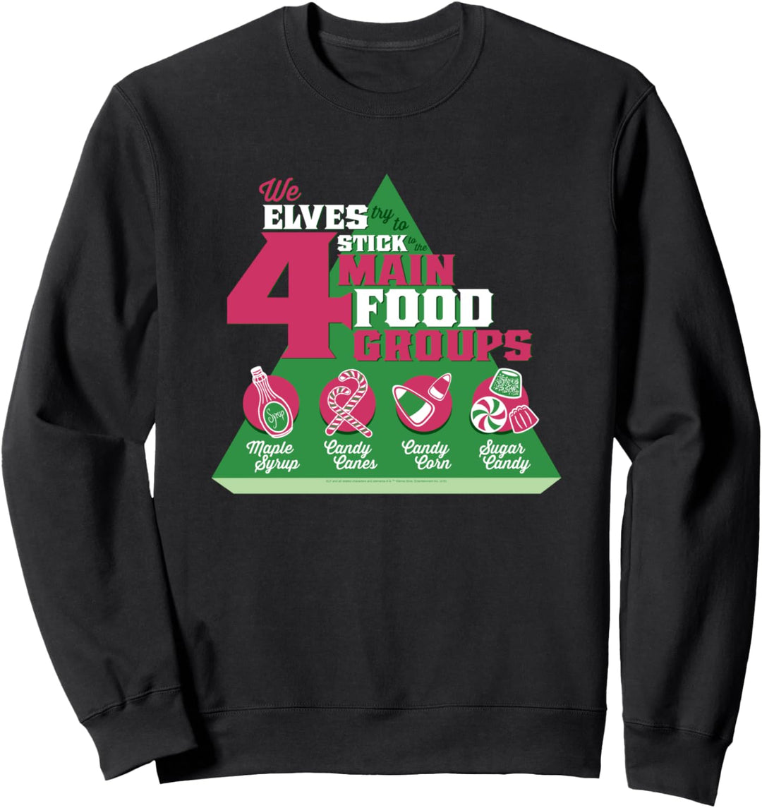 Elf Elf 4 Main Food Groups Weihnachten Sweatshirt