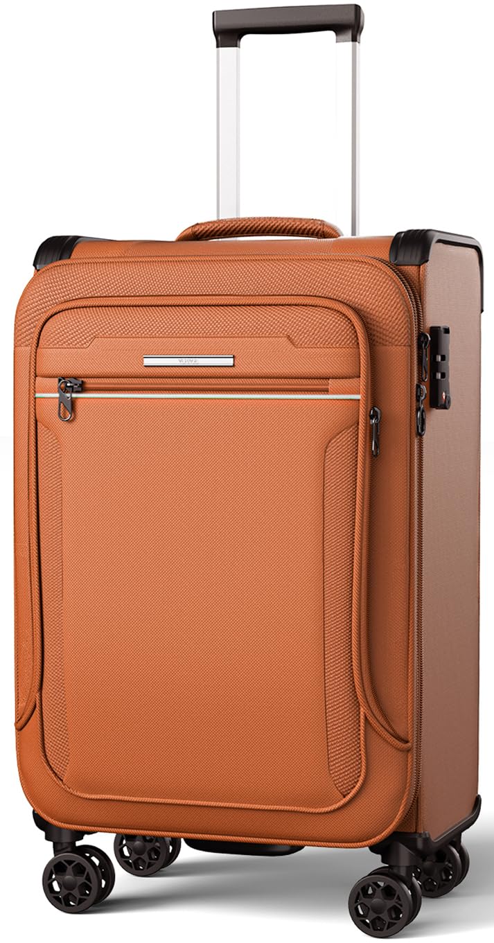 Weichschalenkoffer erweiterbar - Handgepäck Koffer klein 55x38x23cm, Stoffkoffer Trolley wasserfest,