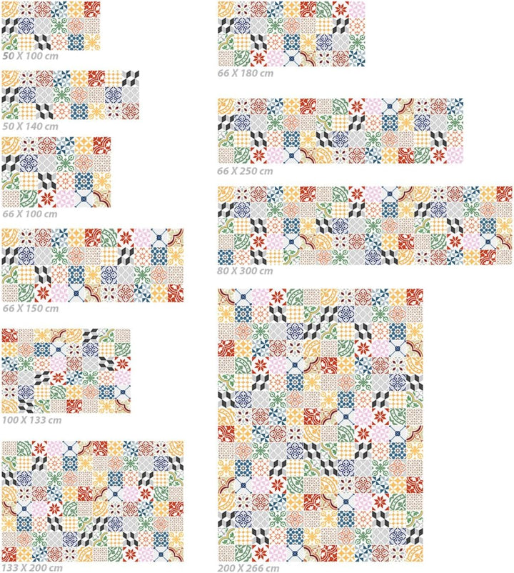 Viniliko Teppich, Vinyl, Mehrfarbig, 66 x 150 x 3 cm 66x150x3 cm Bunt, 66x150x3 cm Bunt
