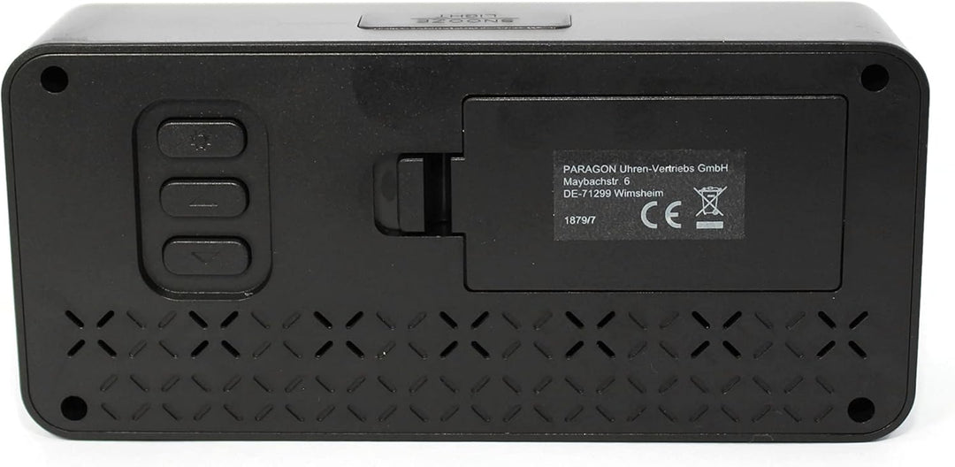 Atlanta Funkwecker Digital-Wecker LCD Snooze Licht Lautlos Ohne Ticken 3 Weckzeiten Alarme Grau - 18
