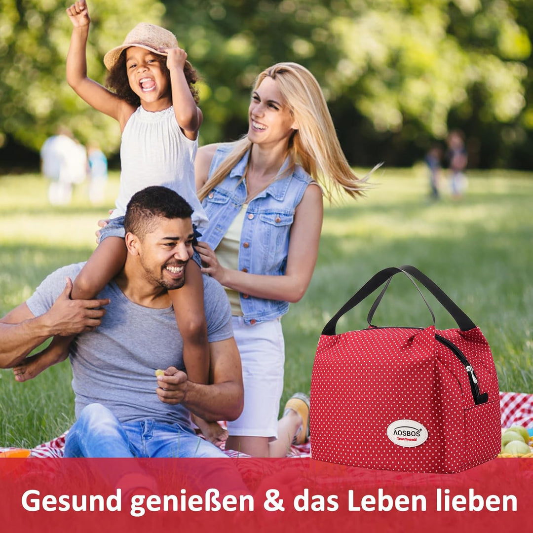 AOSBOS Kleine Kühltasche für unterwegs Lunchtasche Faltbar Lunchbag Kühltaschen Lunch Bag Damen Pick
