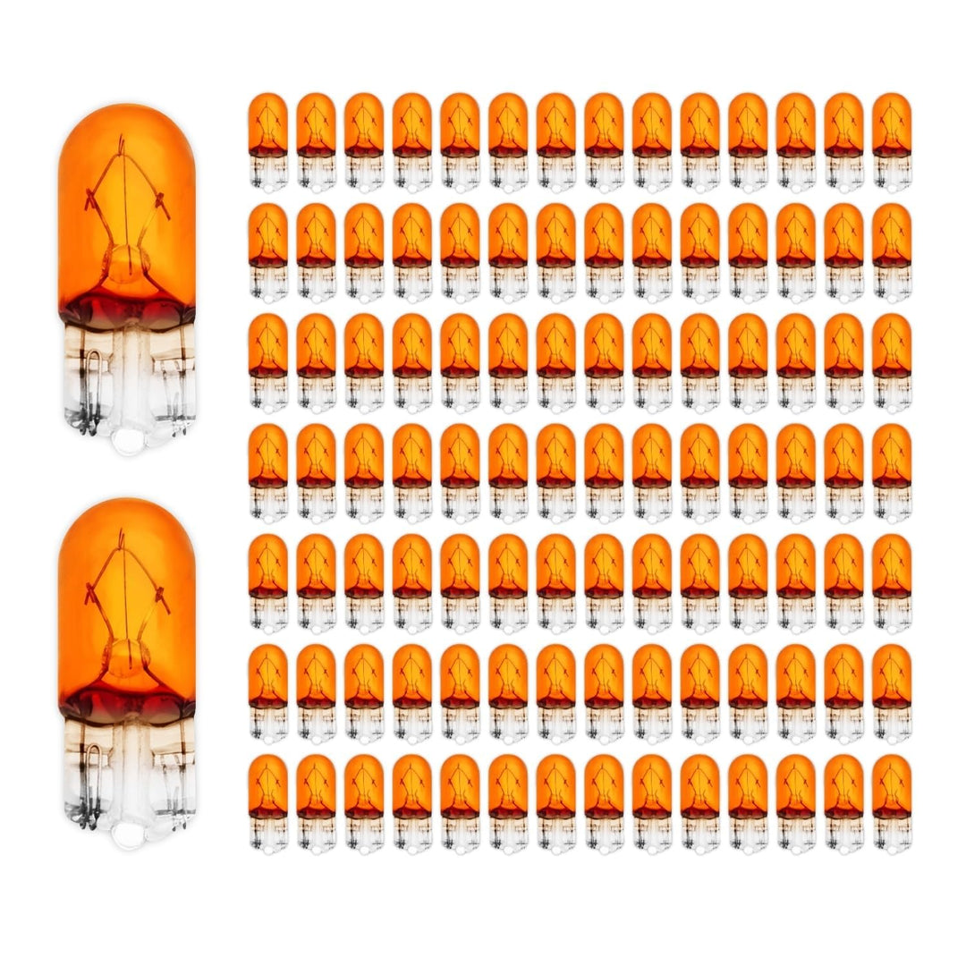 100x WY5W T10 Glühbirnen Orange 12V 5W Glassockel W2.1x9.5d Halogen Amber Ersatzlampen für Seitenbli