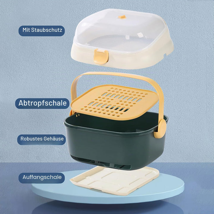 Kingrol Abtropfgestell für Babyflaschen mit Abdeckung für Zuhause, Küche, Reisen, grosse Kapazität,