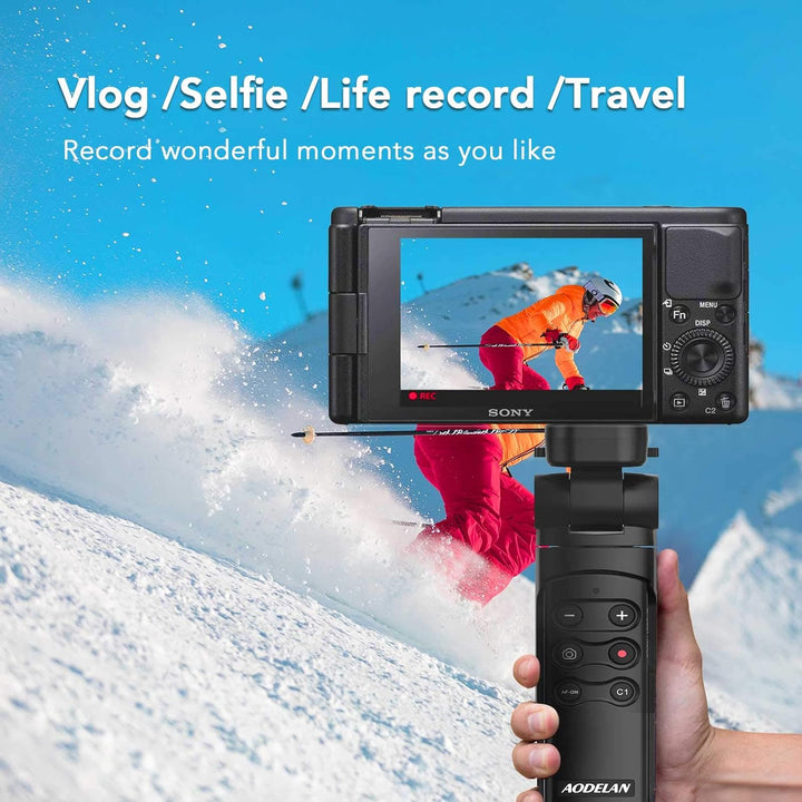 AODELAN Kamera Bluetooth Handgriff Stativ mit Fernbedienung für Selfies und Vlogging, Kompatibel mit