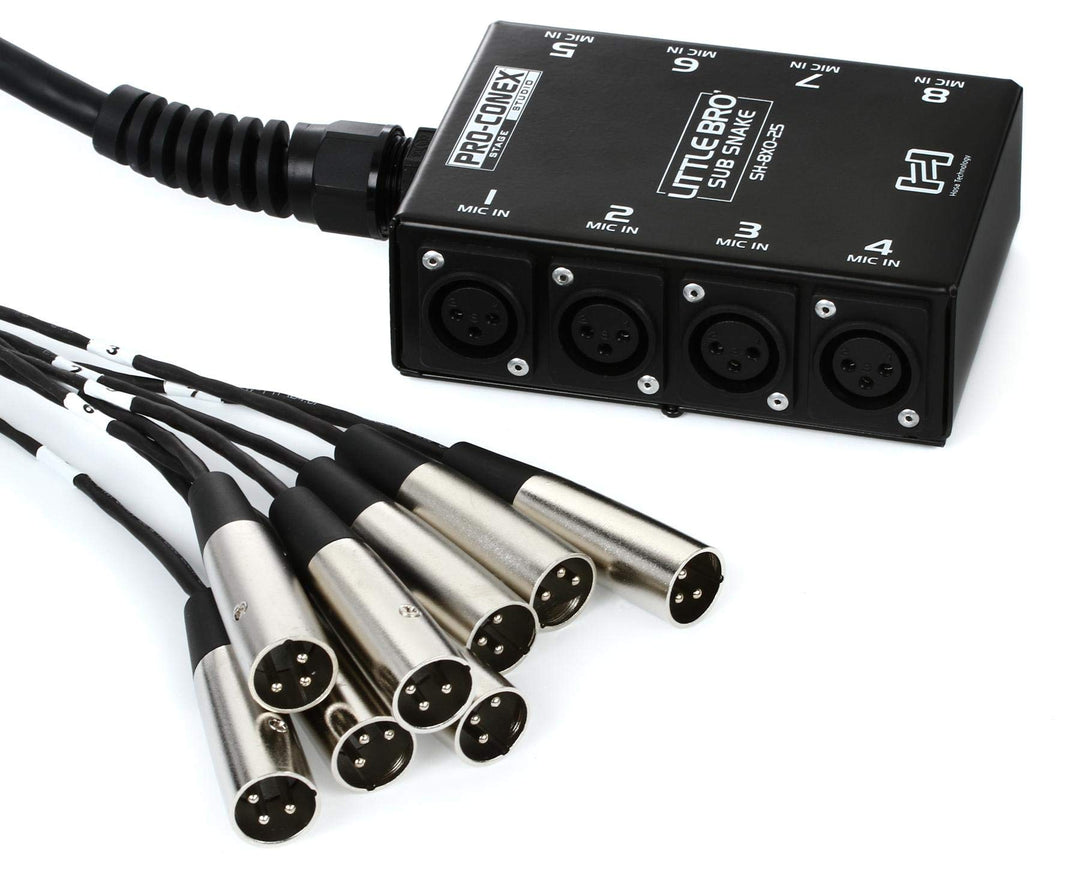 Hosa SH-8X0-25, Pro-Conex Little Bro' Sub Snake, Hosa 8 x XLR Sends and No Returns, 25 ft 25-Feet, 2