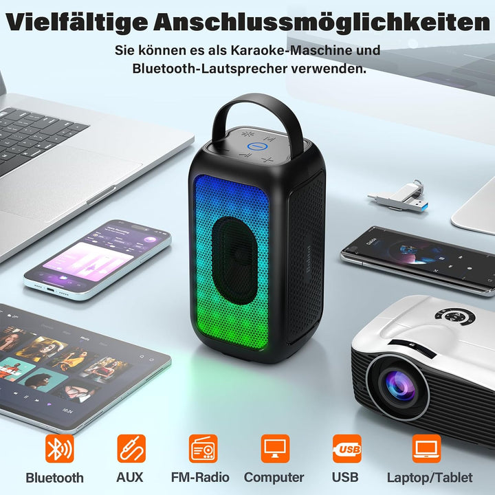 Bobtot Tragbarer Bluetooth Lautsprecher with 2 Mic kabellos | 16 Stunden Wiedergabezeit, Kleiner Kar