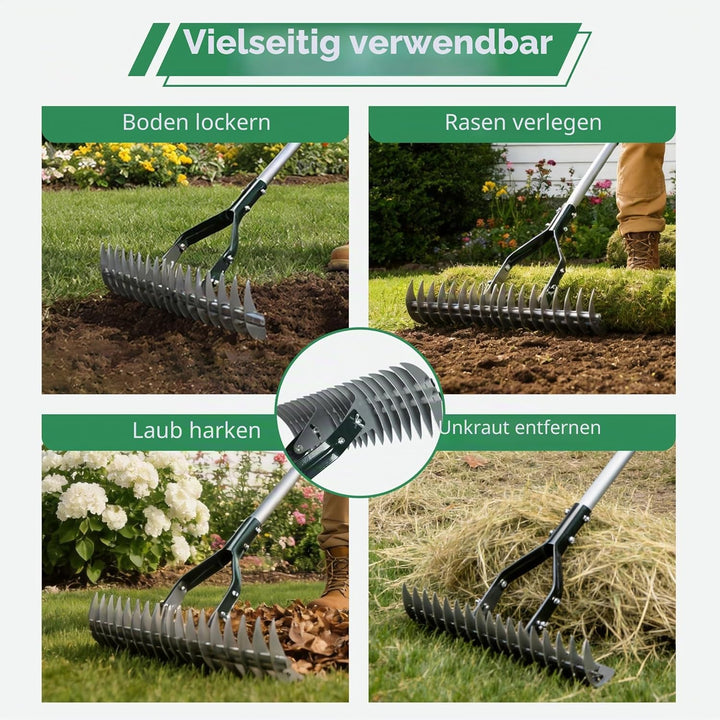 ORIENTOOLS Rechen, Rechen, 44 cm Breite x 180 cm Höhe, Grün, 2,1 kg