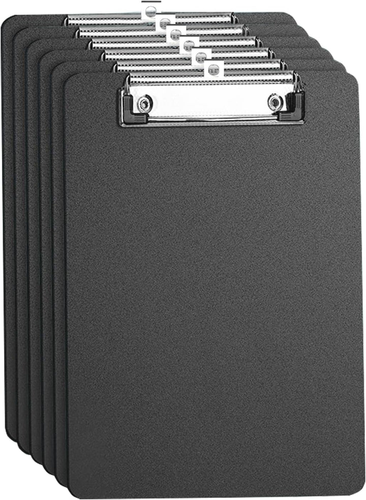 Klemmbrett A4, 6er Klemmbretter mit Gummierter Metalklemme, Zwischenablage Schreibblock für Büro, St