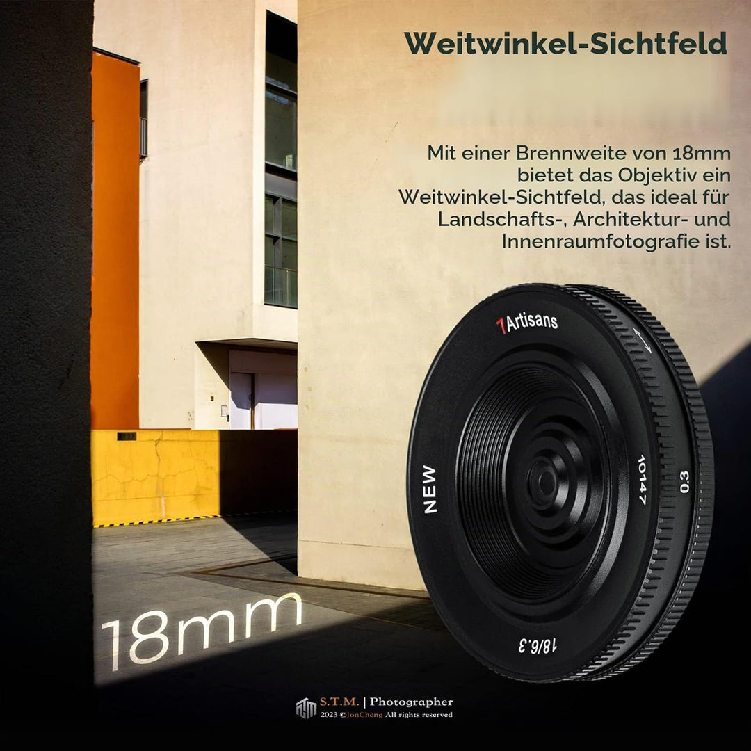 7artisans 18mm F6.3 II UFO-Objektiv, kompatibel mit Fuji X-Mount spiegellosen Kameras X-Ｍ1 X-Ｍ2 X-Ｈ1