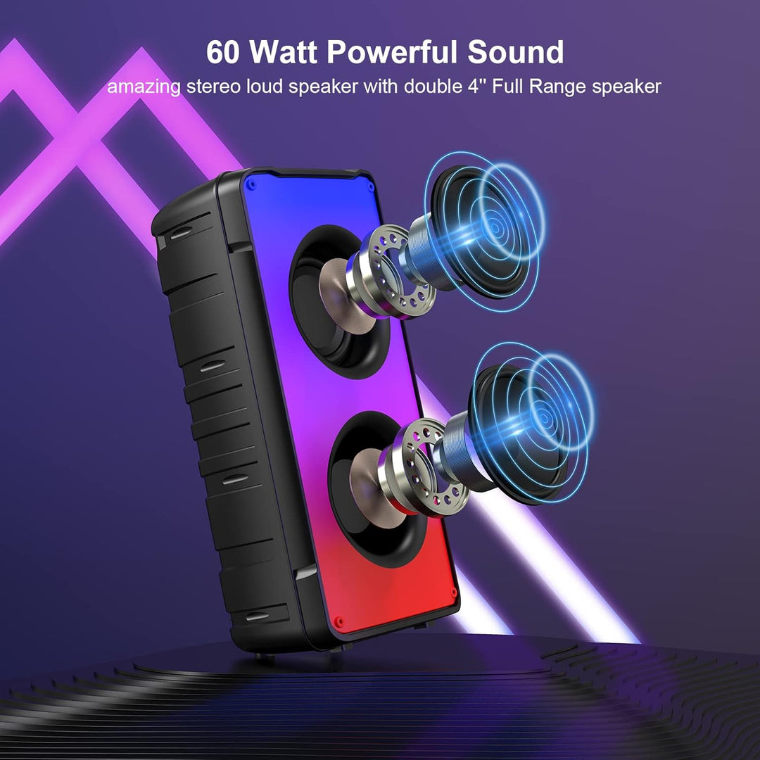 Bluetooth Lautsprecher, 60W Grosse Bluetooth 5.0 Box Musikbox Bass Boost, Lautester Tragbarer Kabell