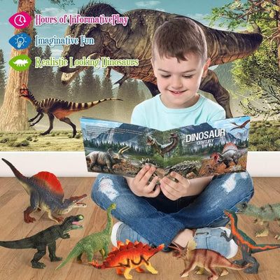FRUSE Dinosaurier Spielzeug Set, 12 Stück Realistisches Figuren Spielset einschliesslich T-Rex, Carn