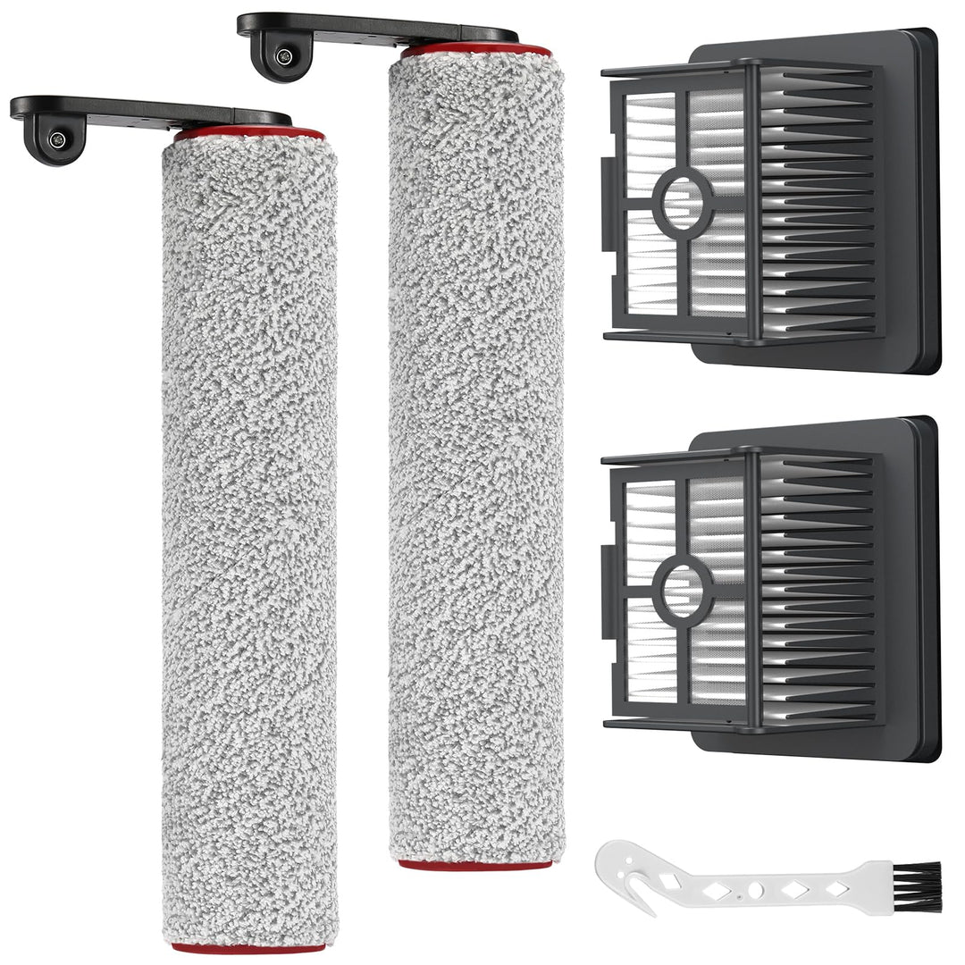 Bürstenrolle Filter Zubehör Kompatibel mit Dreame H12 Pro Trockensauger, 2 Bürstenrolle + 2 Filter +